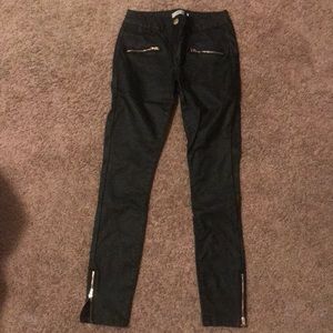 Leather black pants